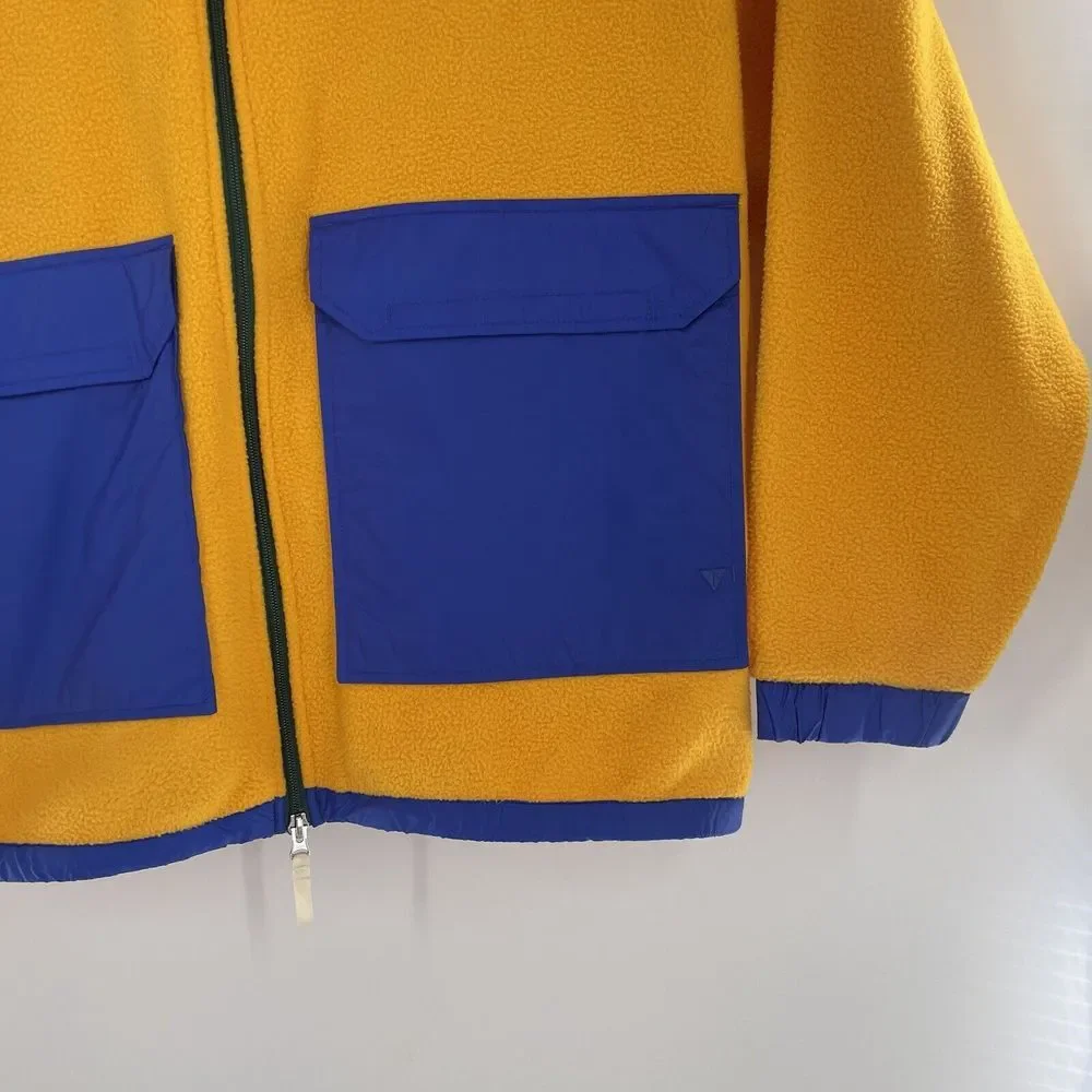 The North Face Mens XXL Gold COLOR BLOCK Full Zip Soft Fleece Jacket RARE - NEW!